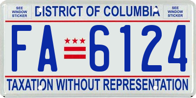 DC license plate FA6124