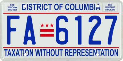 DC license plate FA6127