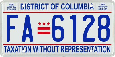 DC license plate FA6128