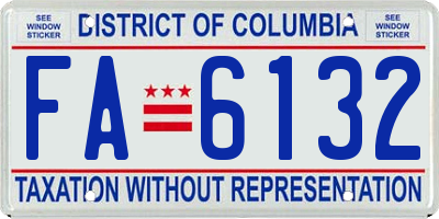 DC license plate FA6132