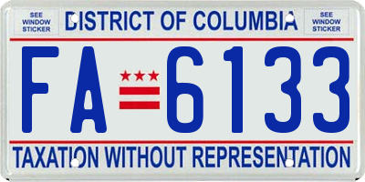 DC license plate FA6133