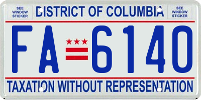 DC license plate FA6140