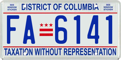 DC license plate FA6141