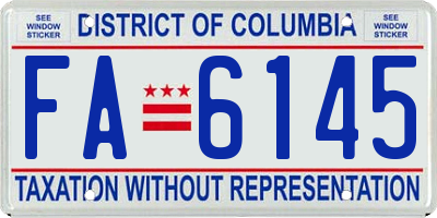 DC license plate FA6145