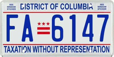 DC license plate FA6147