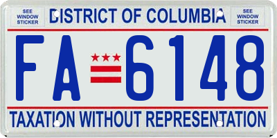 DC license plate FA6148