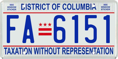 DC license plate FA6151