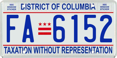 DC license plate FA6152