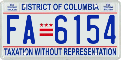 DC license plate FA6154