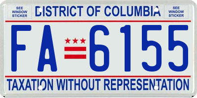 DC license plate FA6155