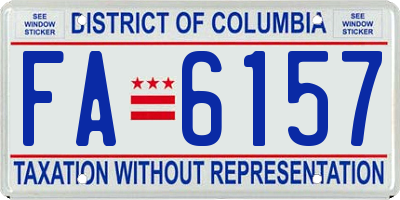 DC license plate FA6157