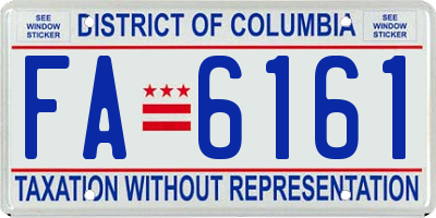 DC license plate FA6161