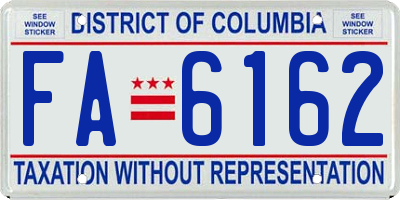 DC license plate FA6162