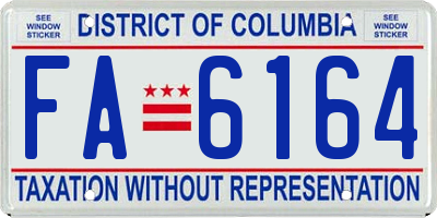 DC license plate FA6164