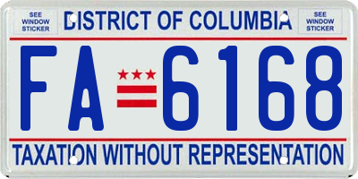 DC license plate FA6168