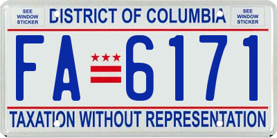 DC license plate FA6171