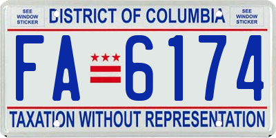 DC license plate FA6174