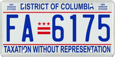 DC license plate FA6175