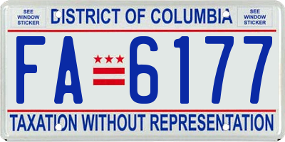 DC license plate FA6177