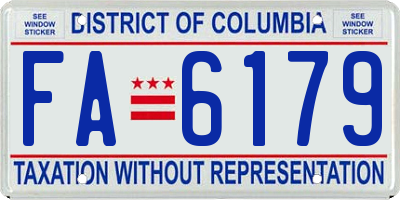 DC license plate FA6179