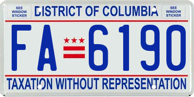 DC license plate FA6190