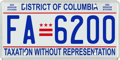 DC license plate FA6200