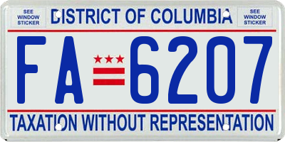 DC license plate FA6207