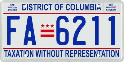 DC license plate FA6211