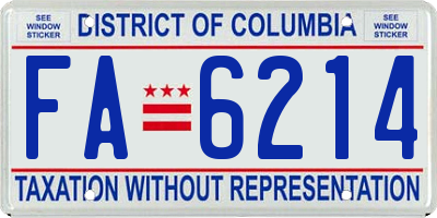 DC license plate FA6214