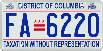 DC license plate FA6220