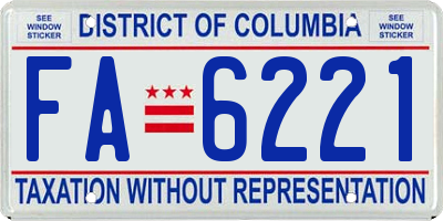 DC license plate FA6221