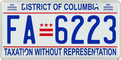 DC license plate FA6223