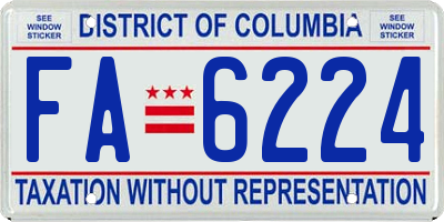 DC license plate FA6224