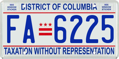 DC license plate FA6225