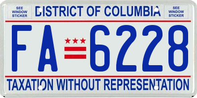 DC license plate FA6228