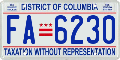 DC license plate FA6230