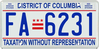 DC license plate FA6231