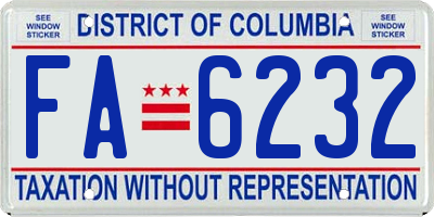 DC license plate FA6232