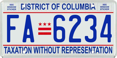 DC license plate FA6234