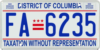 DC license plate FA6235