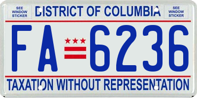 DC license plate FA6236