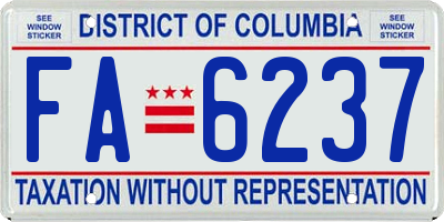 DC license plate FA6237