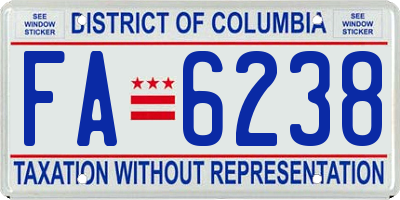 DC license plate FA6238