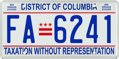 DC license plate FA6241