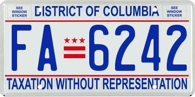 DC license plate FA6242