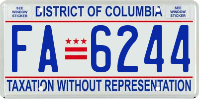 DC license plate FA6244