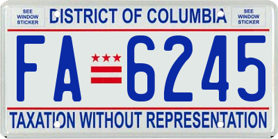 DC license plate FA6245