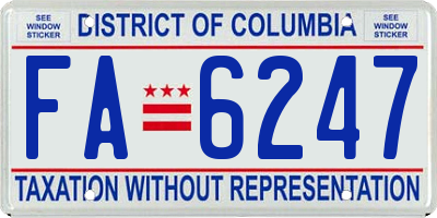 DC license plate FA6247