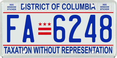 DC license plate FA6248