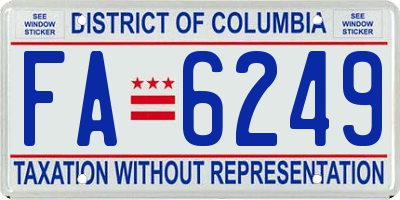 DC license plate FA6249